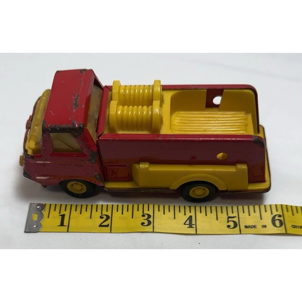 Vintage Tonka 55250 Mini Pumper Fire Truck Red Yellow Pressed Steel 6”
